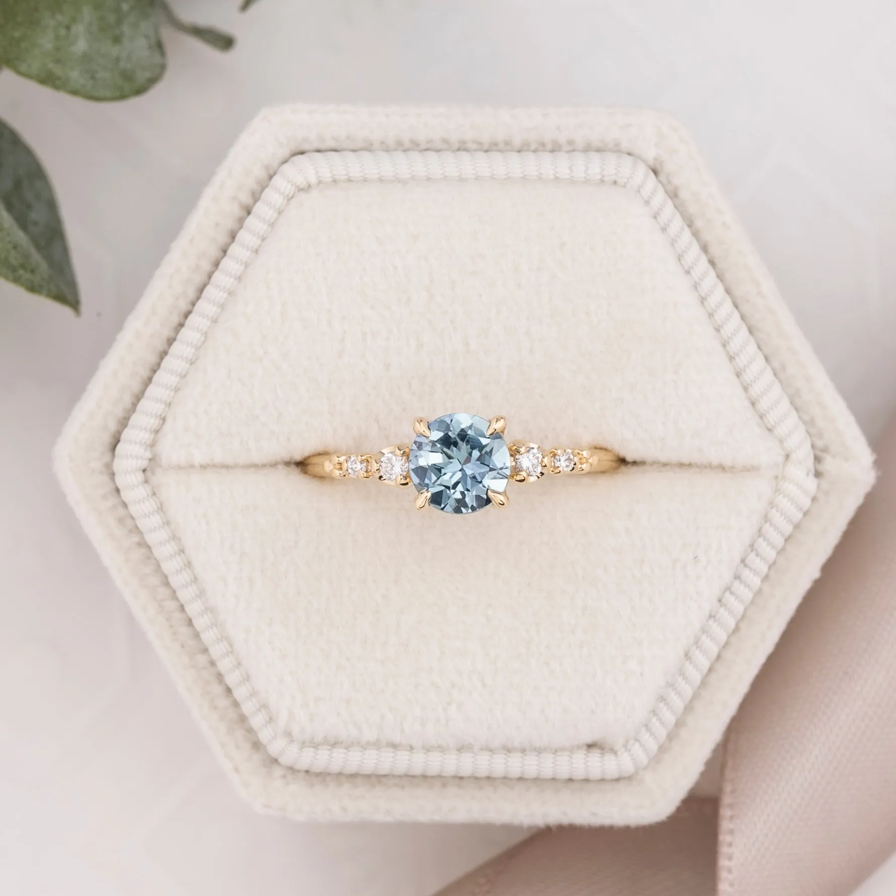 Estel Luxe Ring 1.01ct Light Blue Montana Sapphire, 14k Yellow Gold (One of a kind)