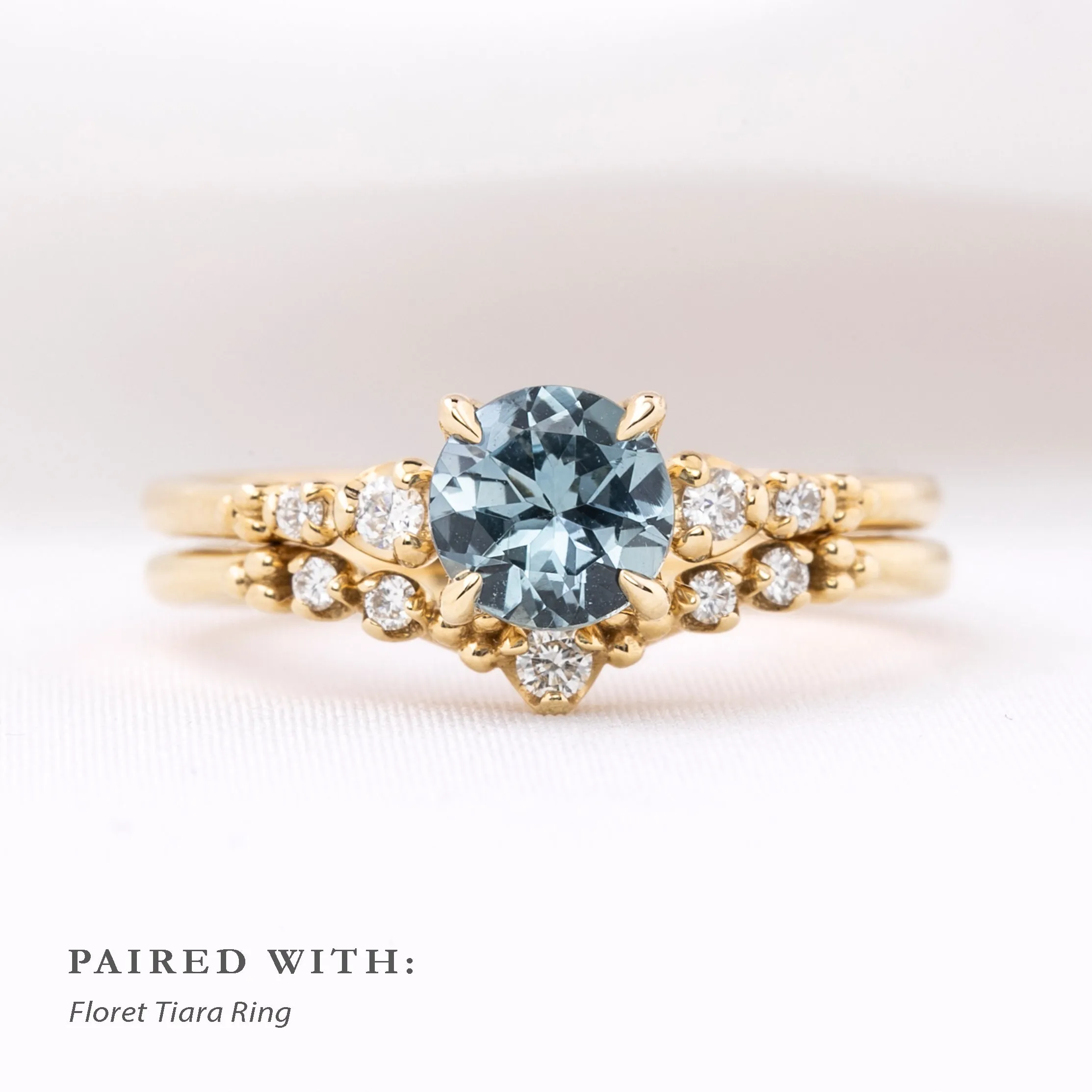 Estel Luxe Ring 1.01ct Light Blue Montana Sapphire, 14k Yellow Gold (One of a kind)