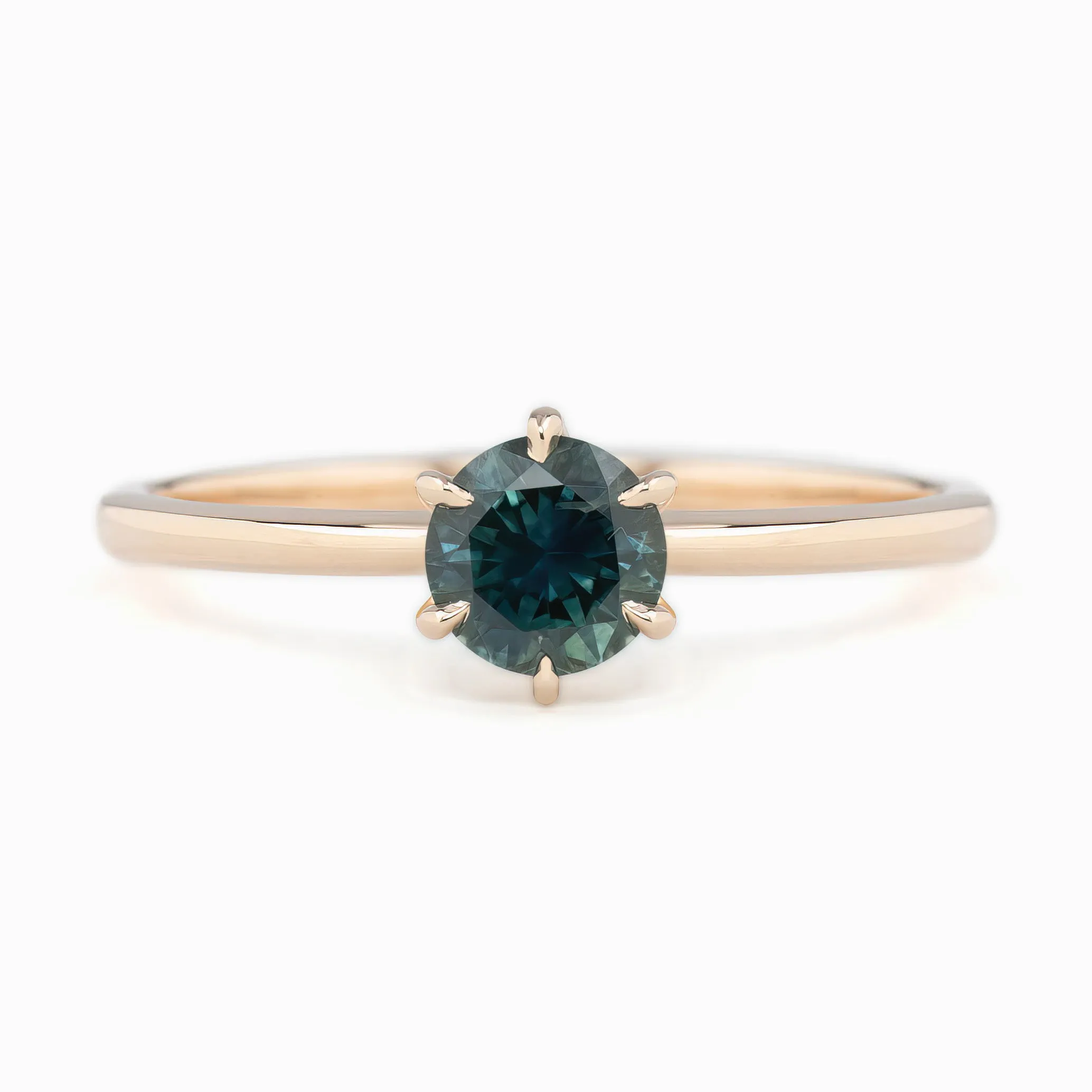 Floryn Ring 0.77ct Parti Blue Green Montana Sapphire, 14K Rose Gold (One of a kind)