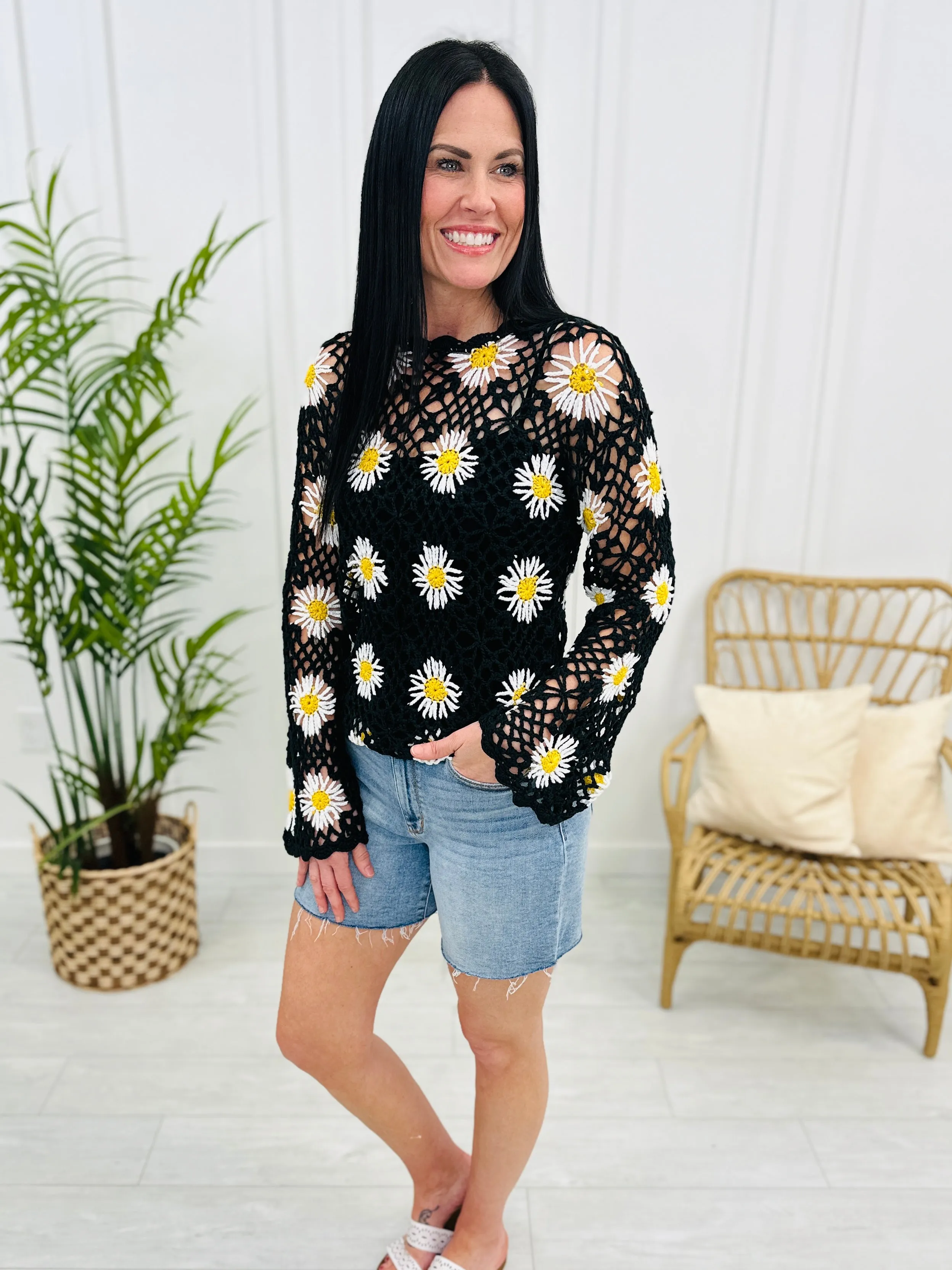 Flower Child Sweater In Black