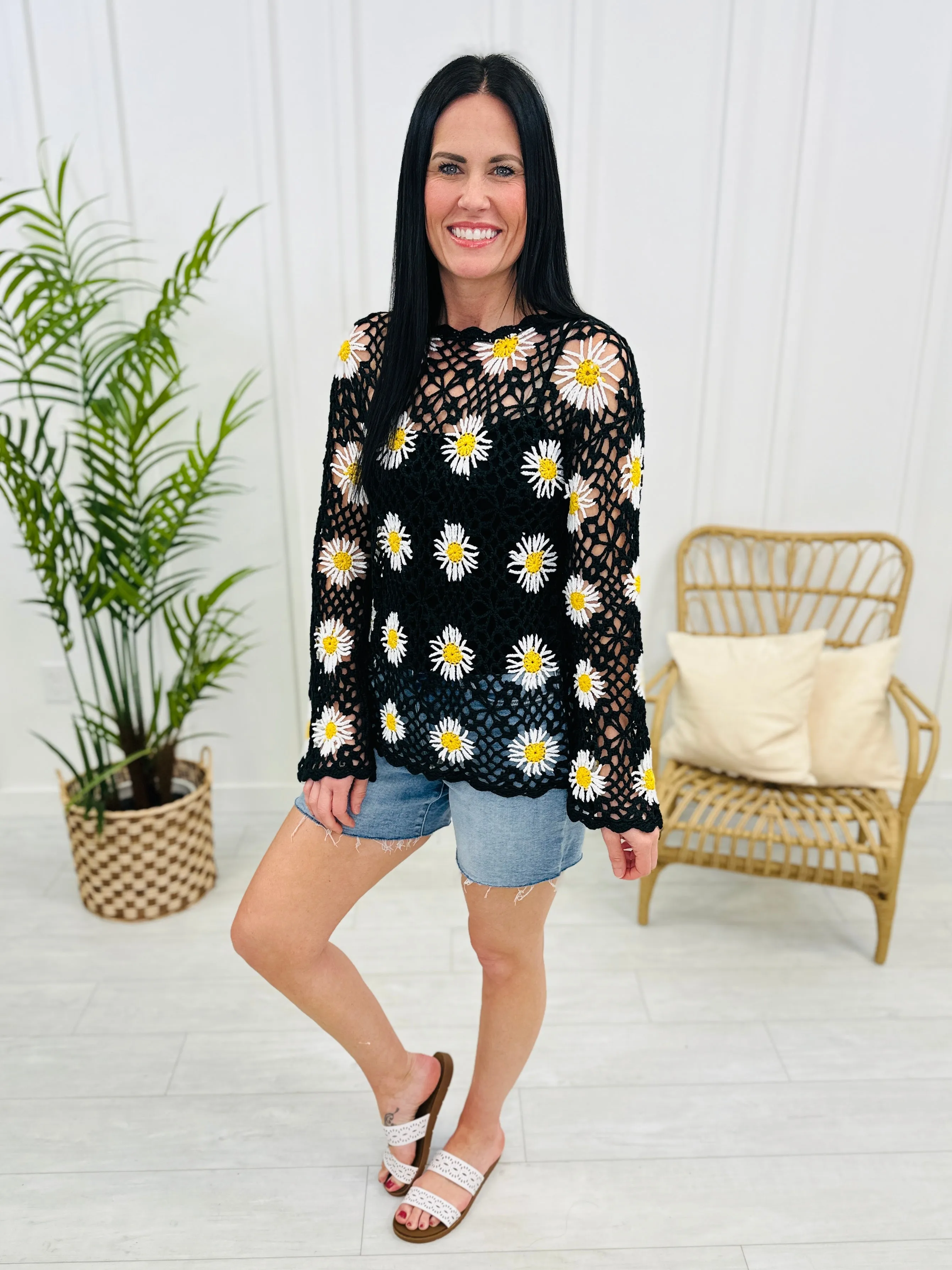 Flower Child Sweater In Black