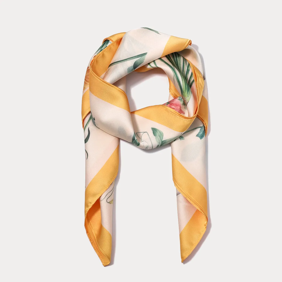 Flower Illustration Square Scarf