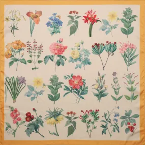 Flower Illustration Square Scarf