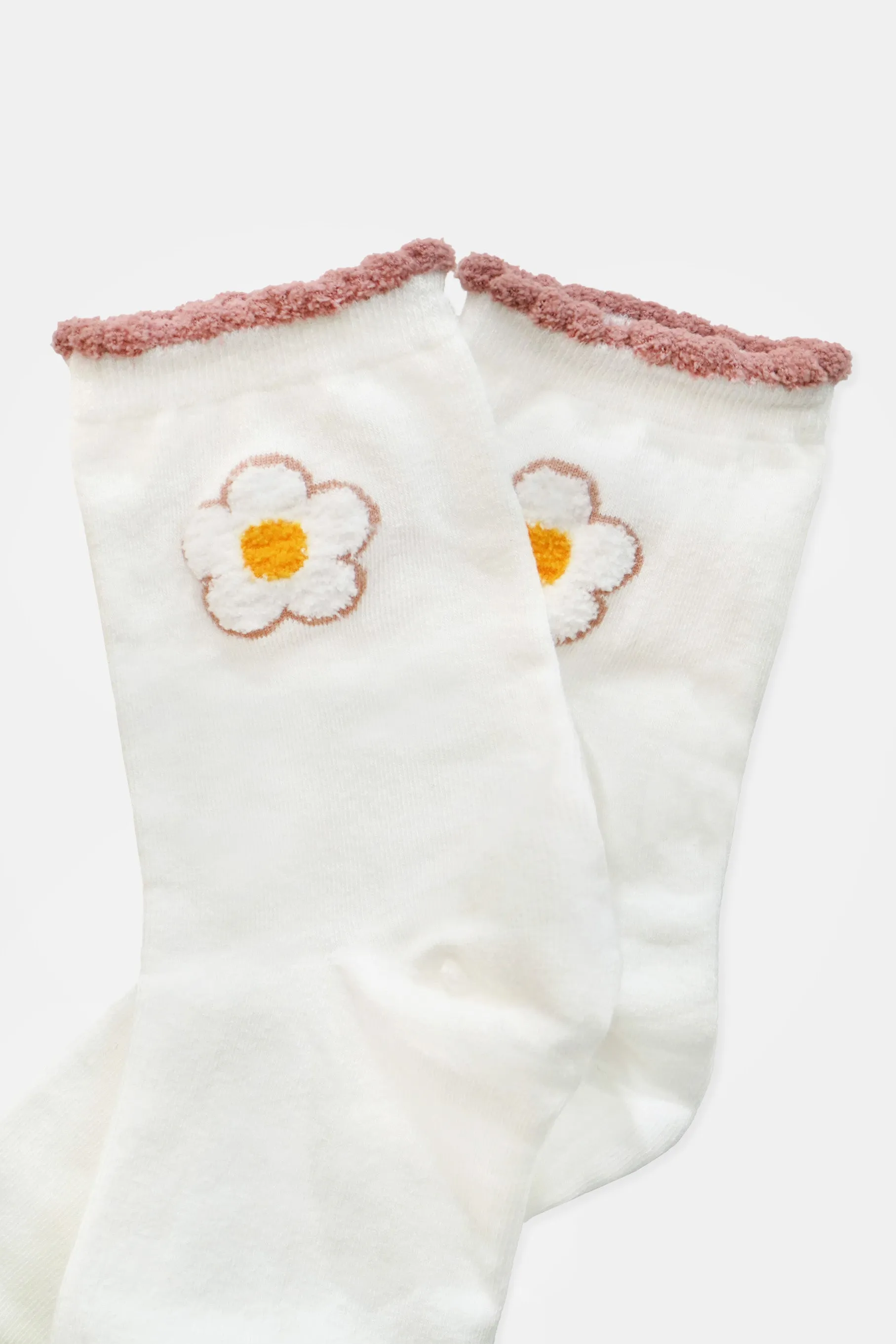 Flower Socks, Powder White