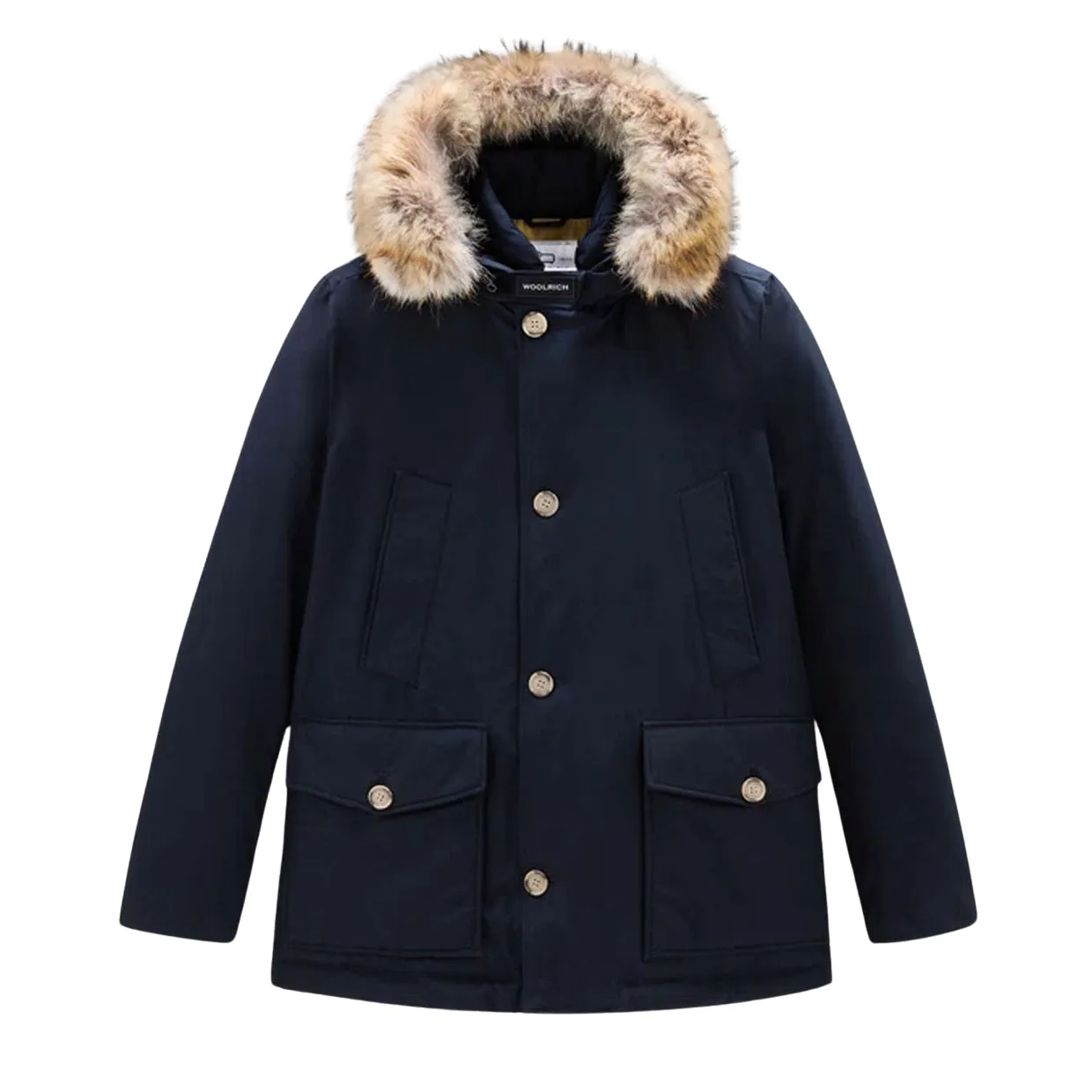 Giubbino Uomo Woolrich Arctic Detachable Fur Anorak Blu