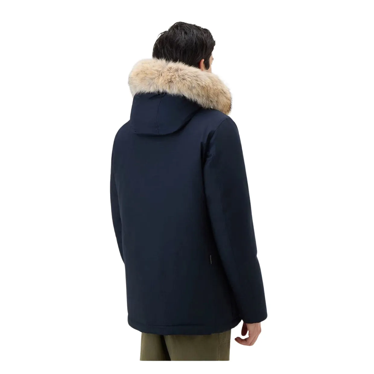 Giubbino Uomo Woolrich Arctic Detachable Fur Anorak Blu