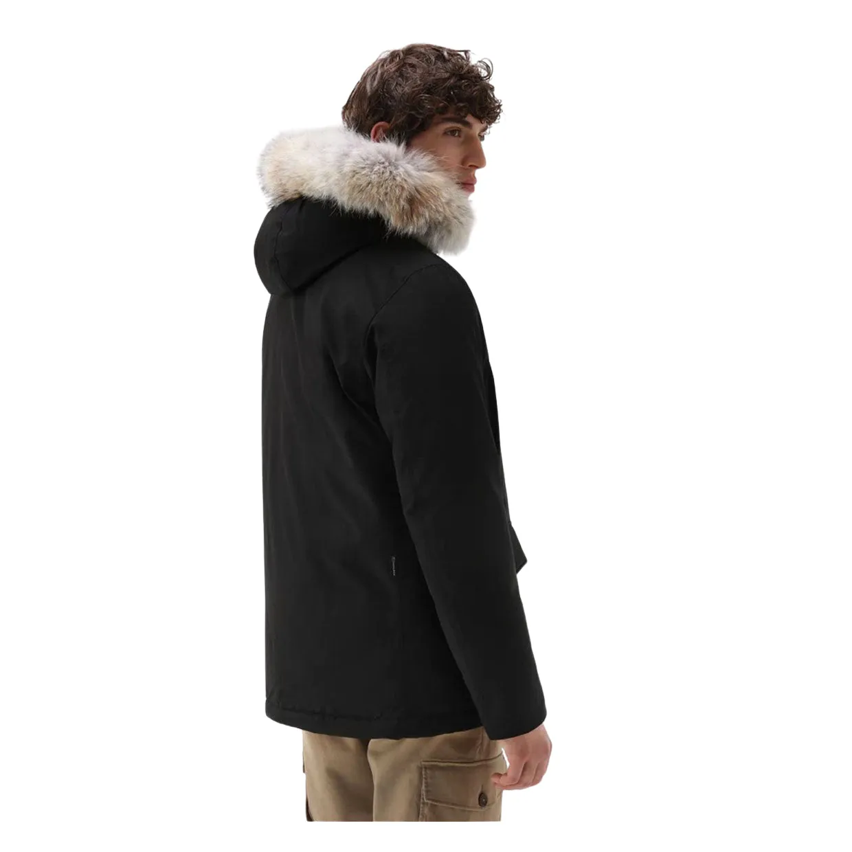 Giubbino Uomo Woolrich Arctic Detachable Fur Anorak Nero