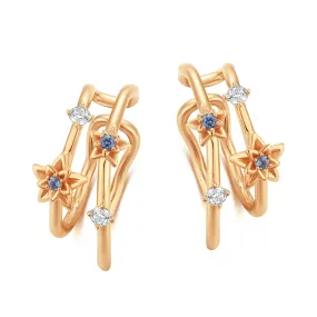 Gold Double Band Ear Cuffs - Poinsettia