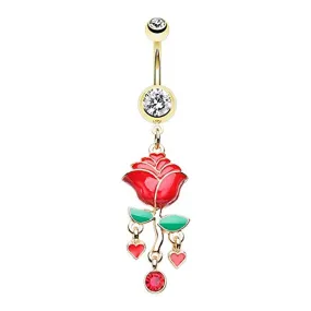 Golden Enchanted Rose WildKlass Belly Button Ring