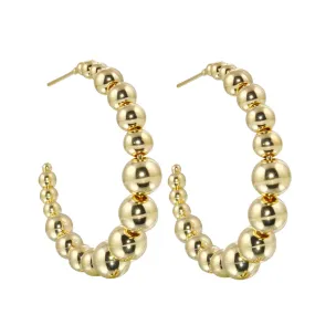 Graduated Bead Hoop Earrings