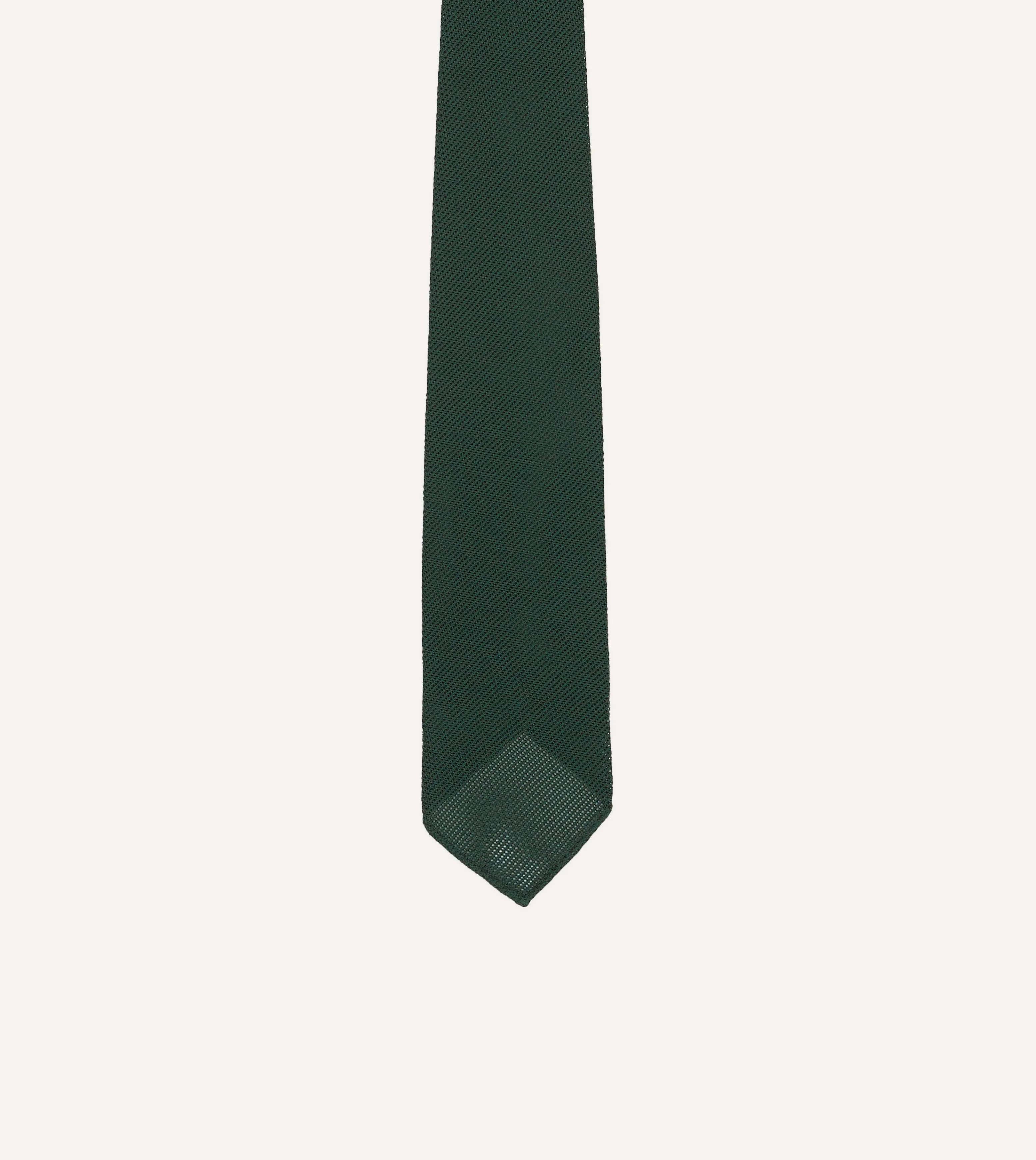 Green Fine Woven Grenadine Silk Hand Rolled Tie