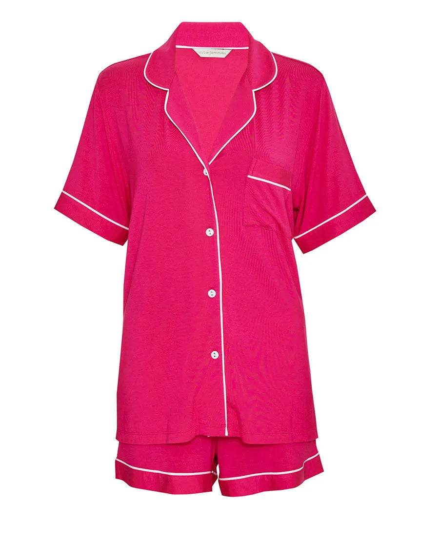 Hailey Pink Revere Jersey Shorty Set