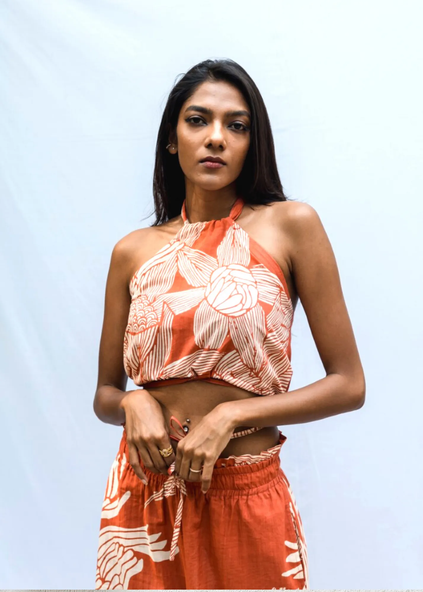 Halter Crop Top - Terracotta Satori