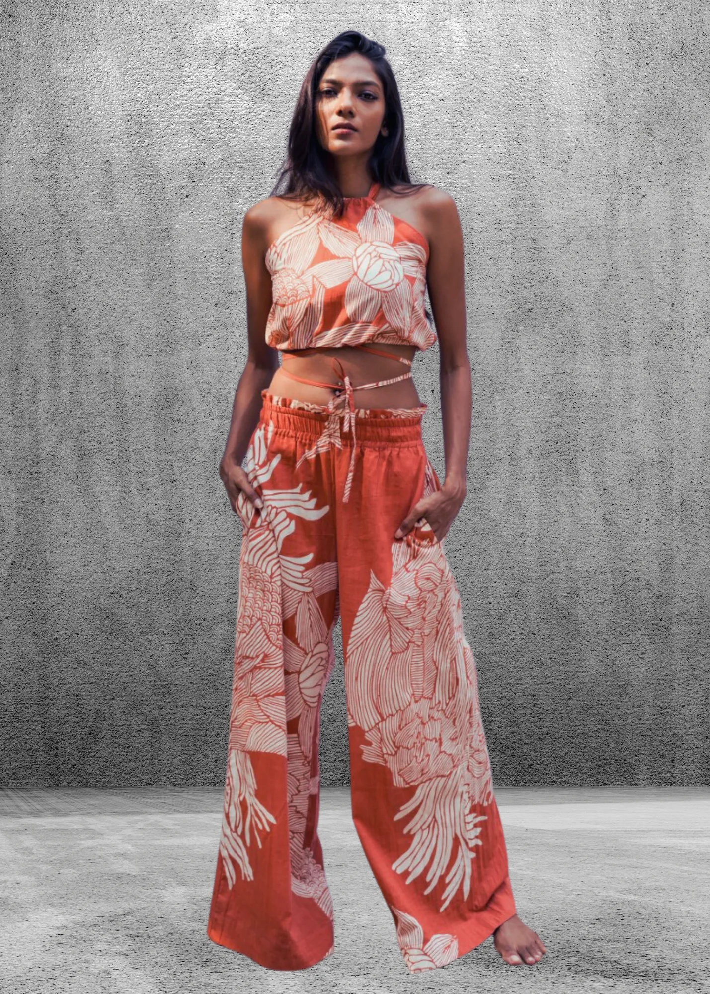 Halter Crop Top - Terracotta Satori