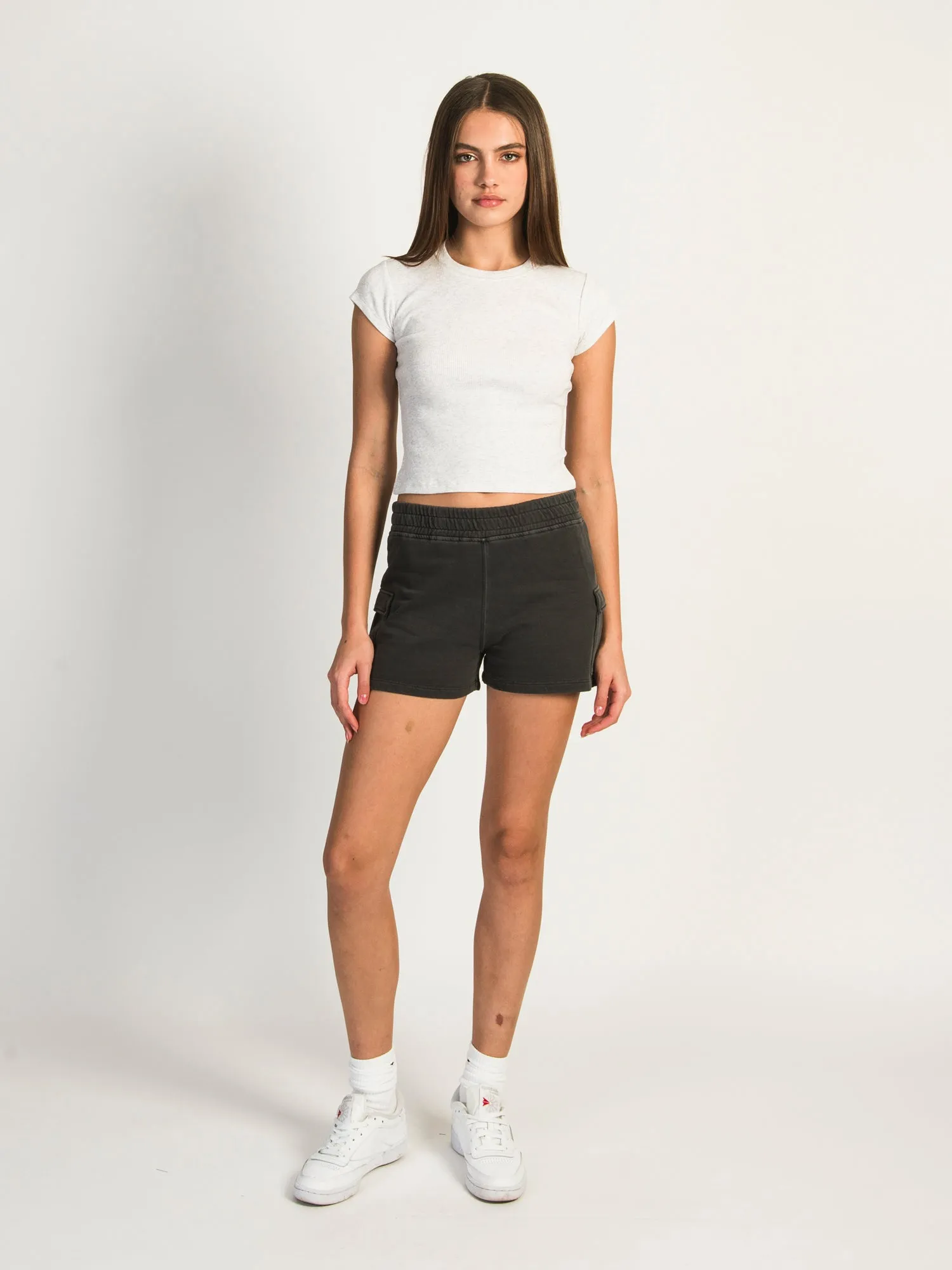 HARLOW HEIDI FLEECE SHORT - CHARCOAL