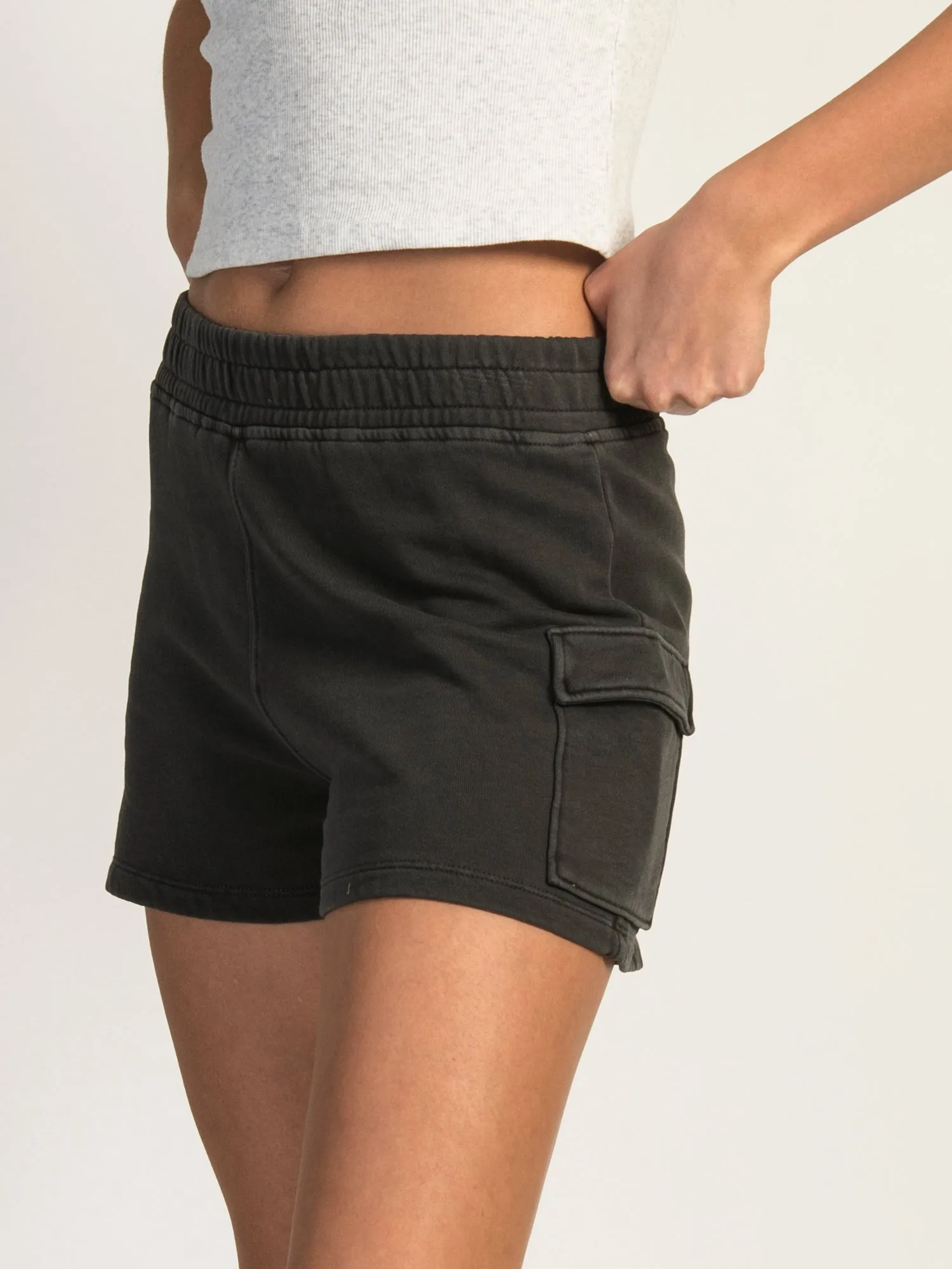 HARLOW HEIDI FLEECE SHORT - CHARCOAL