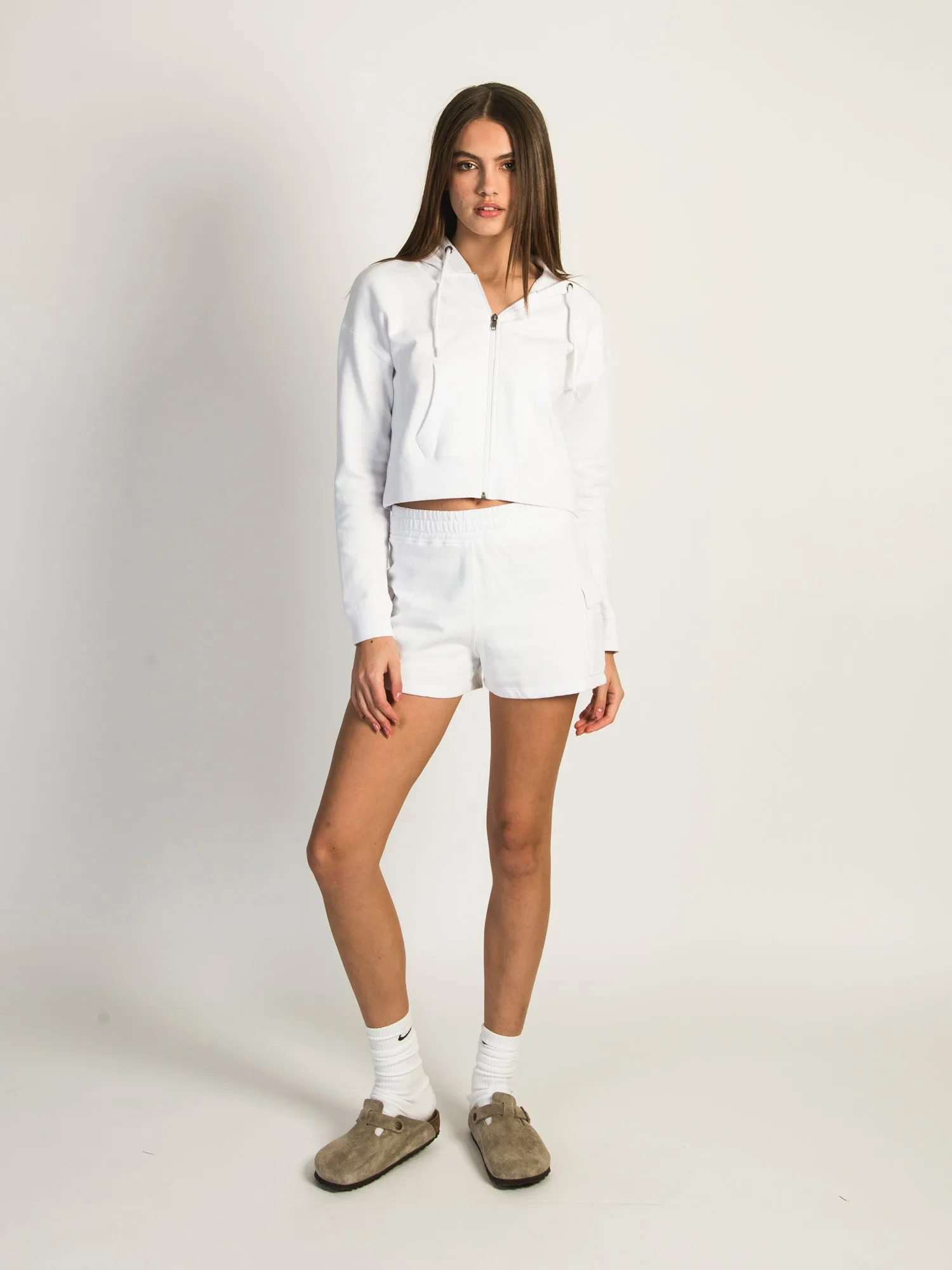 HARLOW HEIDI FLEECE SHORT - WHITE