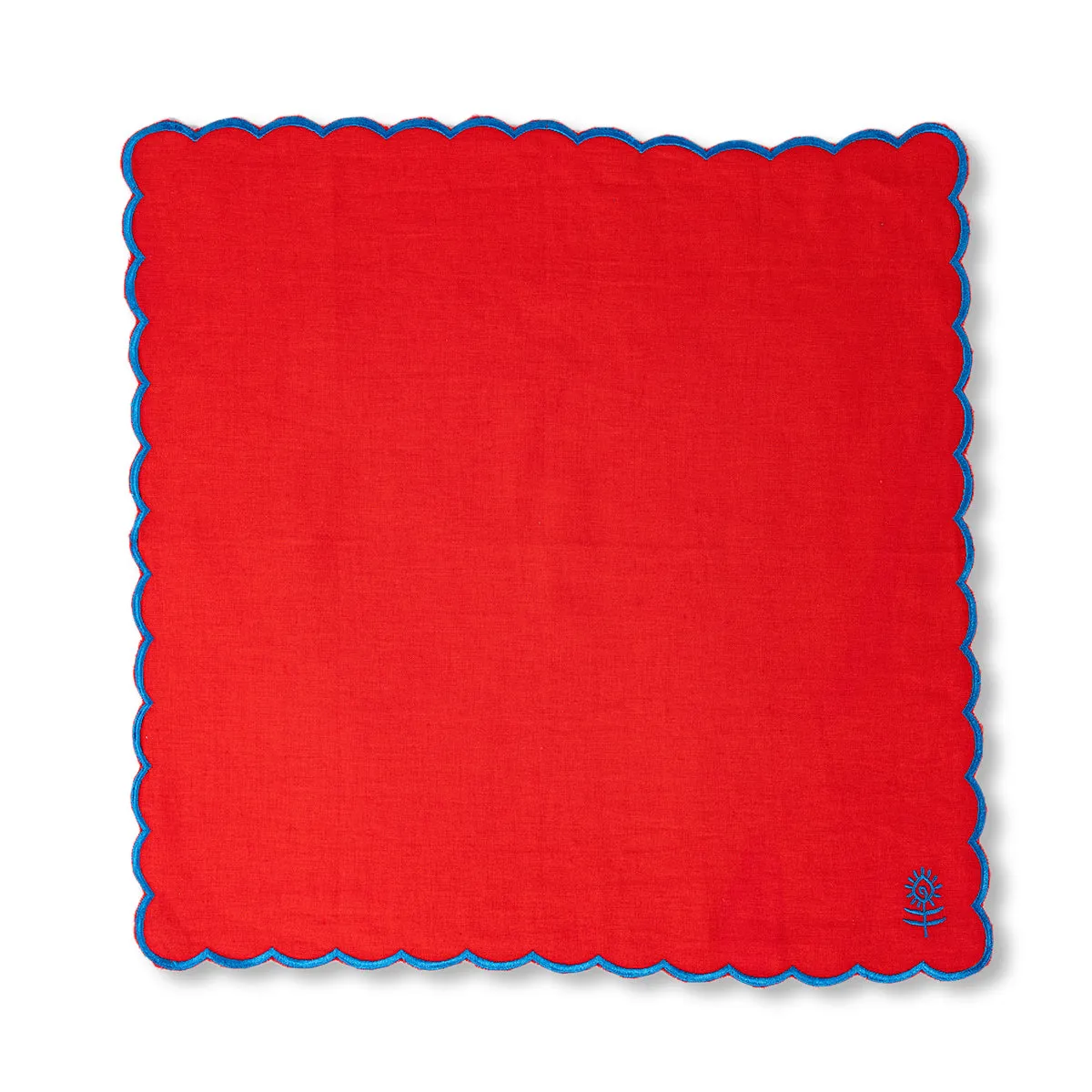 Icon Linen Napkins S/4 - Cherry   Peacock