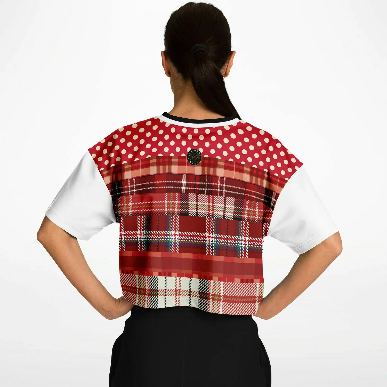 Jersey Salsa Plaid Patchwork Crop Jersey