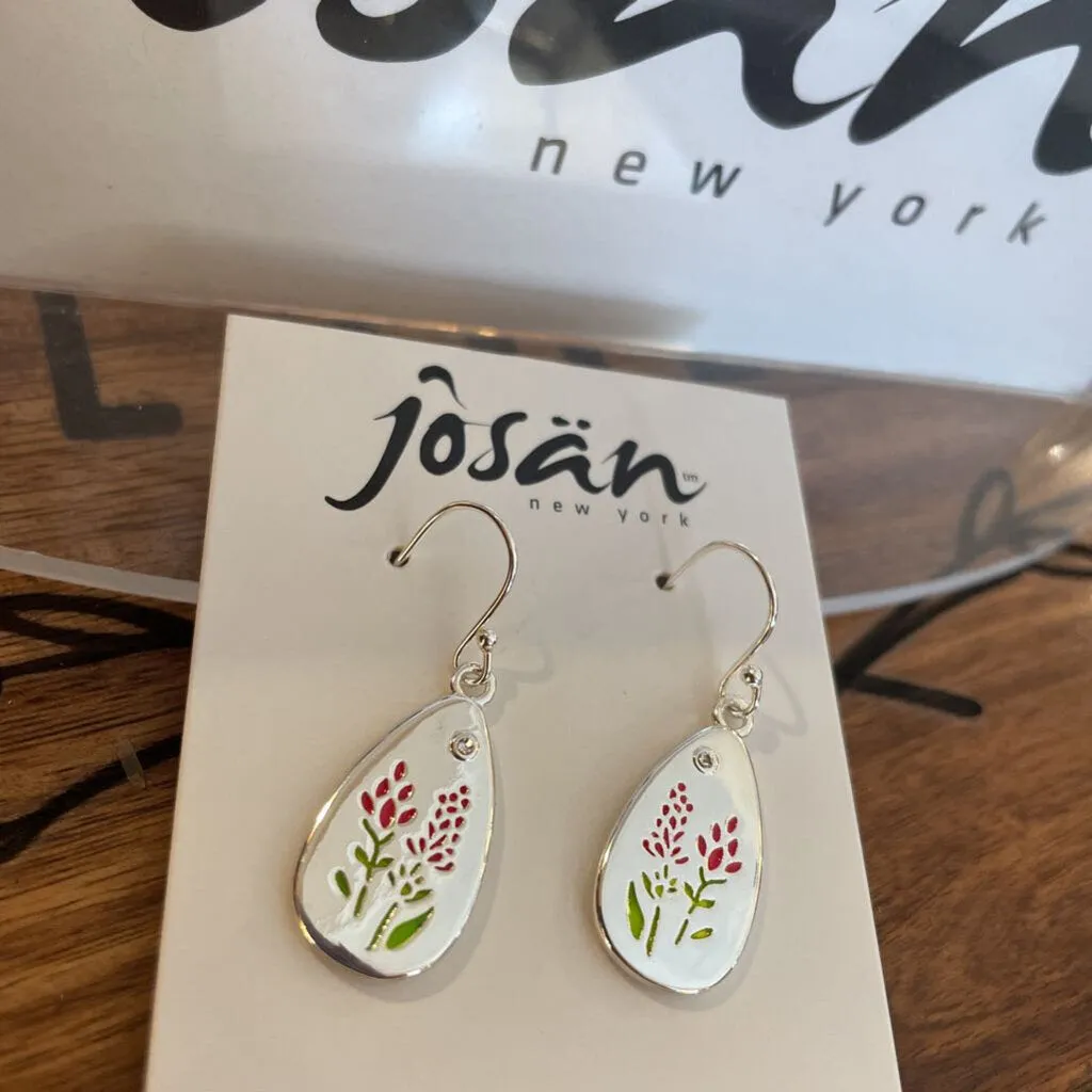 Josan SSW Red Lupine Flower Earrings