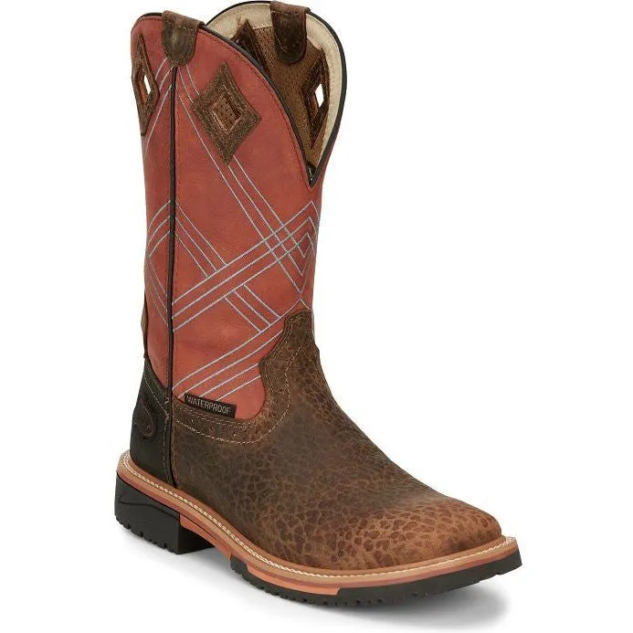 Justin Men's Dalhart 12 Waterproof Western Work Boot -Brown- SE4216