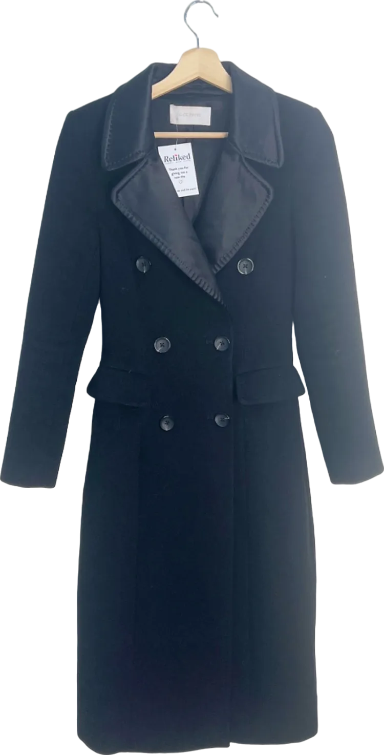 L. Cuppini Black cashmere middleton Double-Breasted Coat UK S