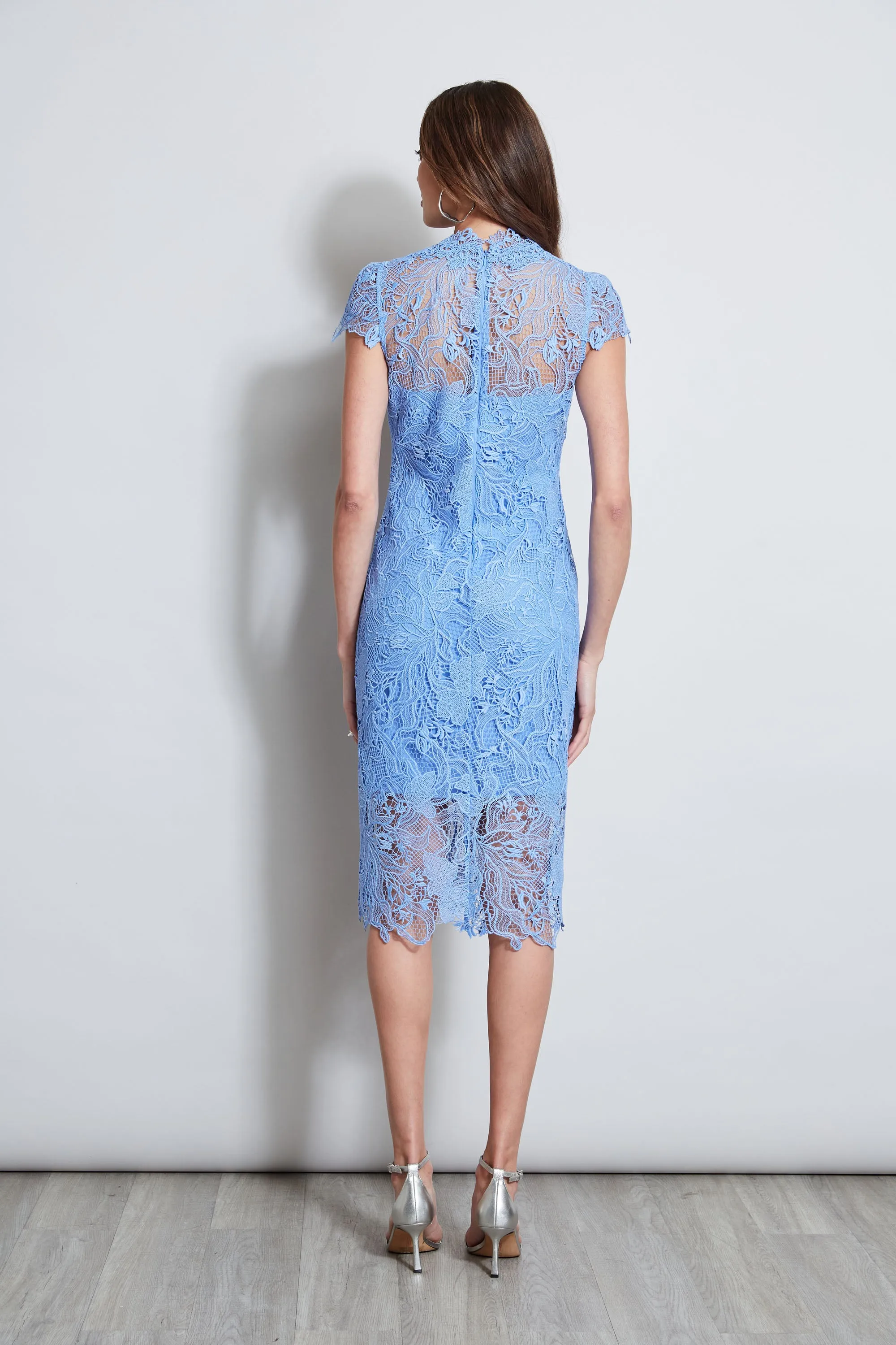 Lace Applique Midi Dress