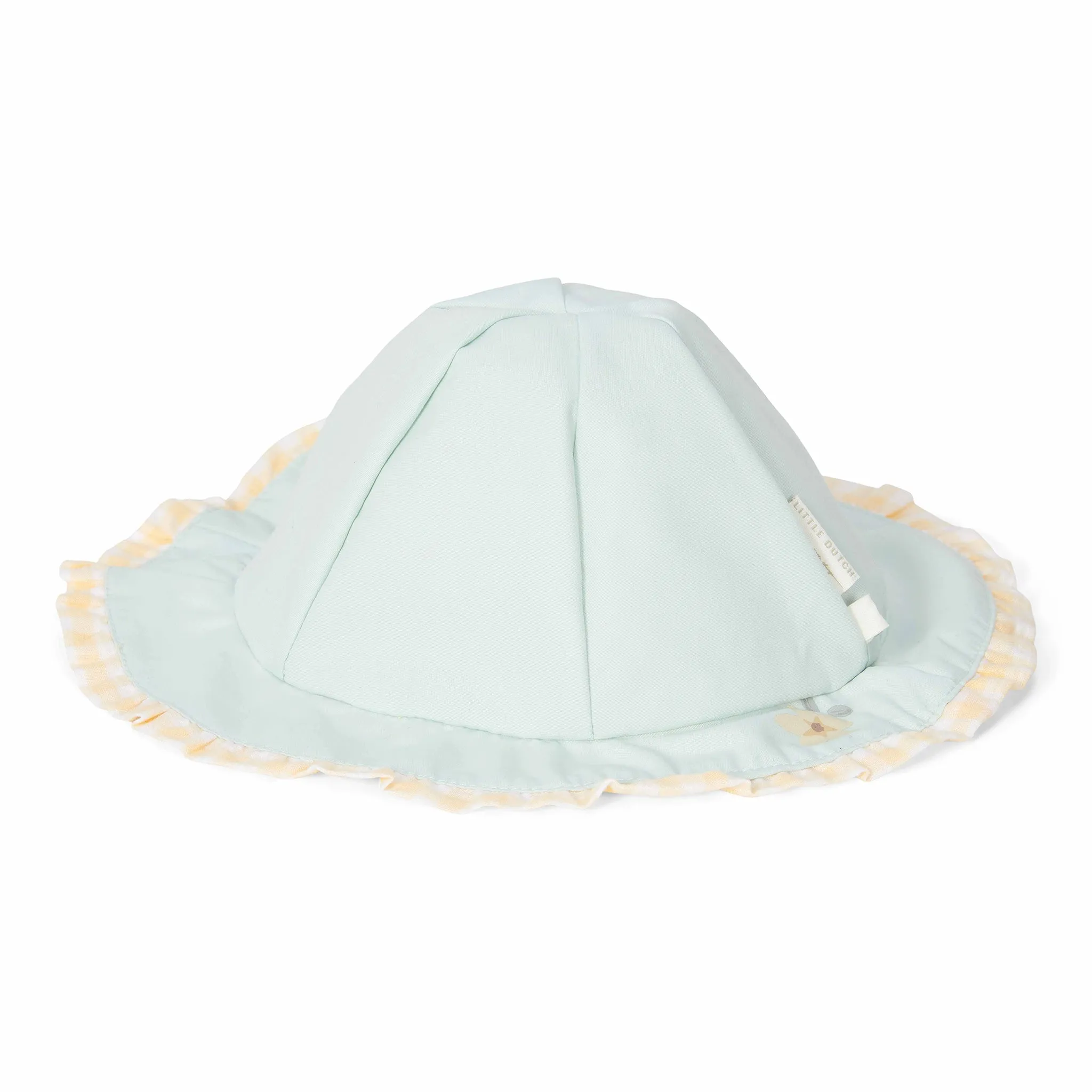 Little Dutch Reversible Sun Hat - Sea Green & Sunshine Checks