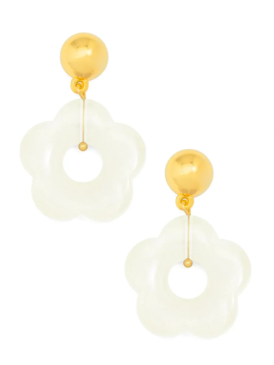 Lucite Flower Drop  Earring - (5 colors)