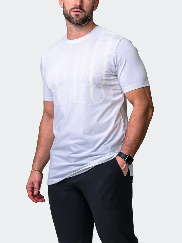 Maceoo Stretch Short-Sleeve Athletic Wear | Tee Repetition White