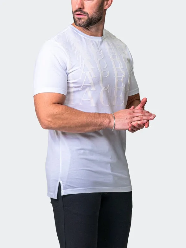 Maceoo Stretch Short-Sleeve Athletic Wear | Tee Repetition White