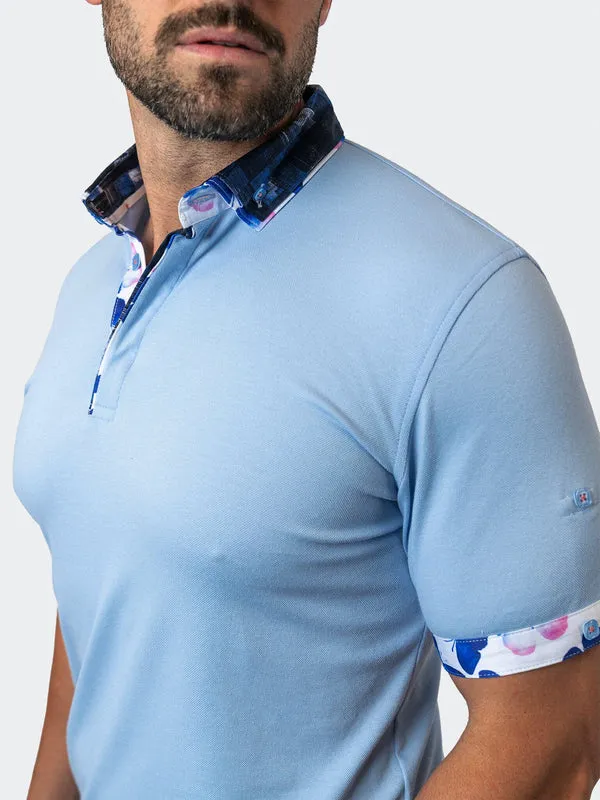 Maceoo Stretch Short-Sleeve Polos | Polo Mozart Solid 31 Blue