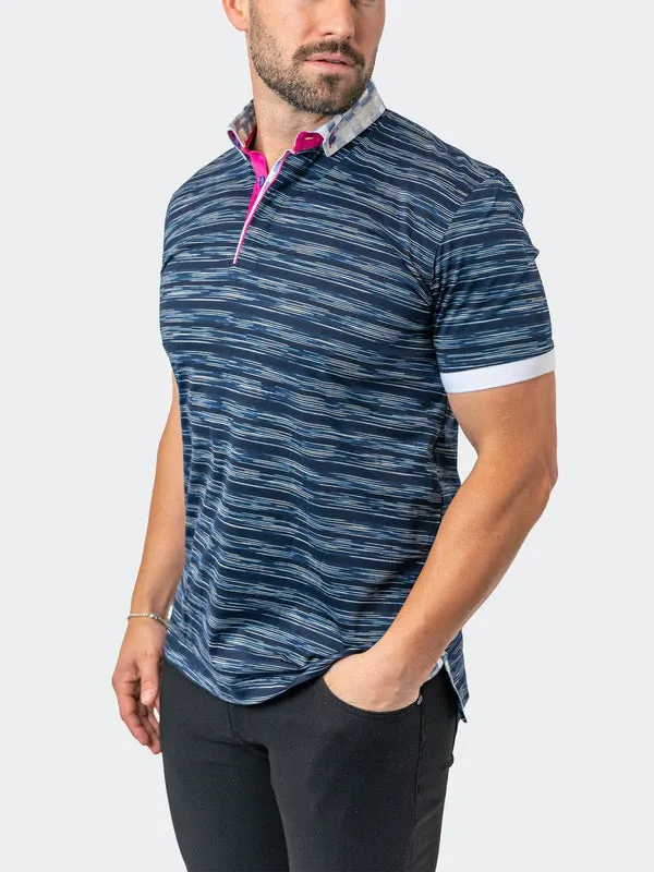 Maceoo Stretch Short-Sleeve Polos | Polo MozartDash 21 Blue