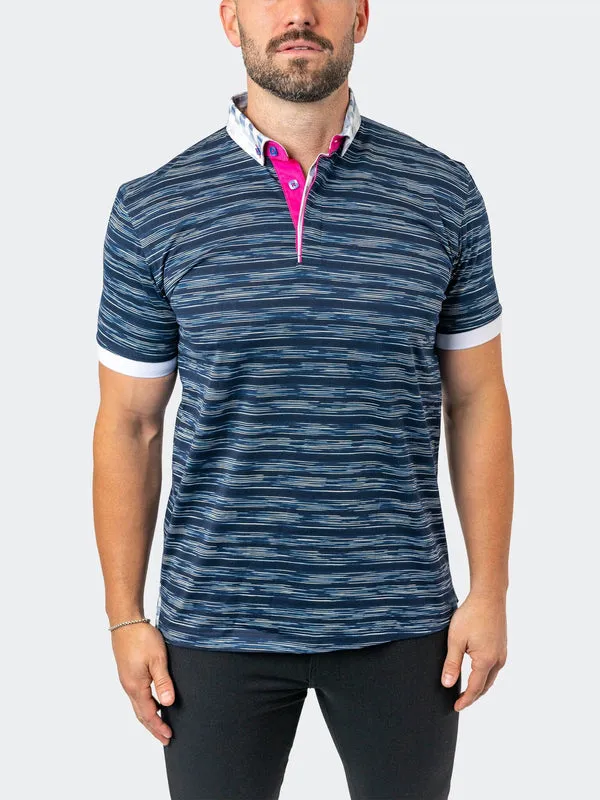 Maceoo Stretch Short-Sleeve Polos | Polo MozartDash 21 Blue