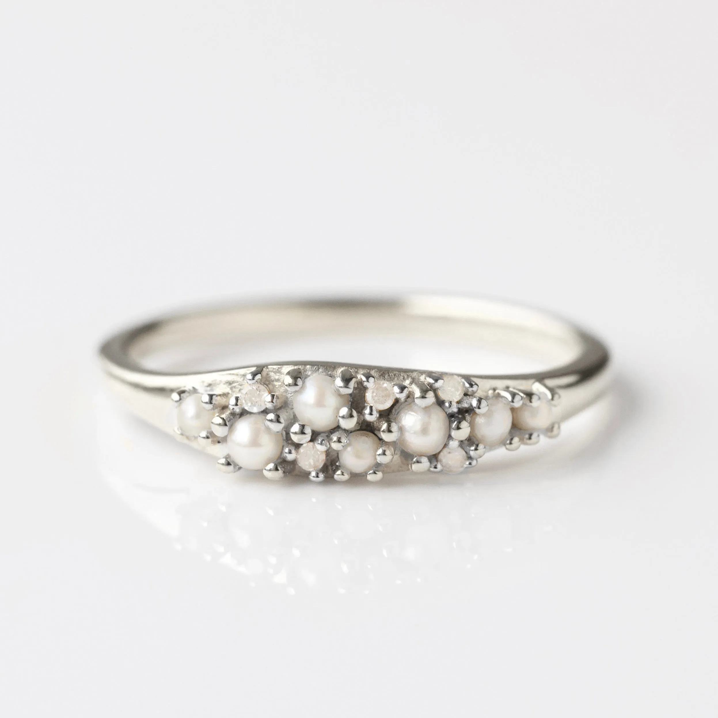 Madeline Pearl and Diamond Scatter Ring