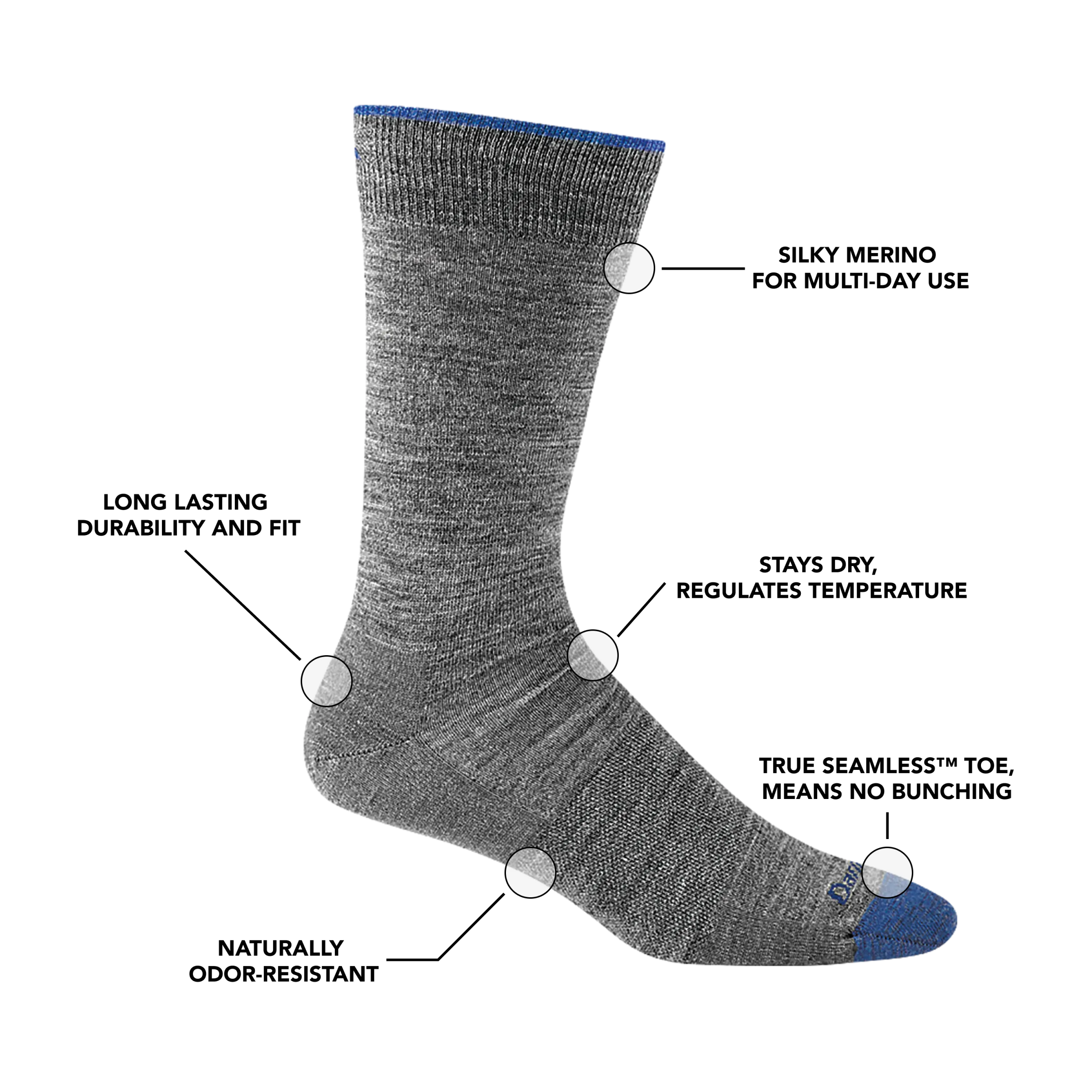 Men's Solid Crew  Lightweight Lifestyle Sock