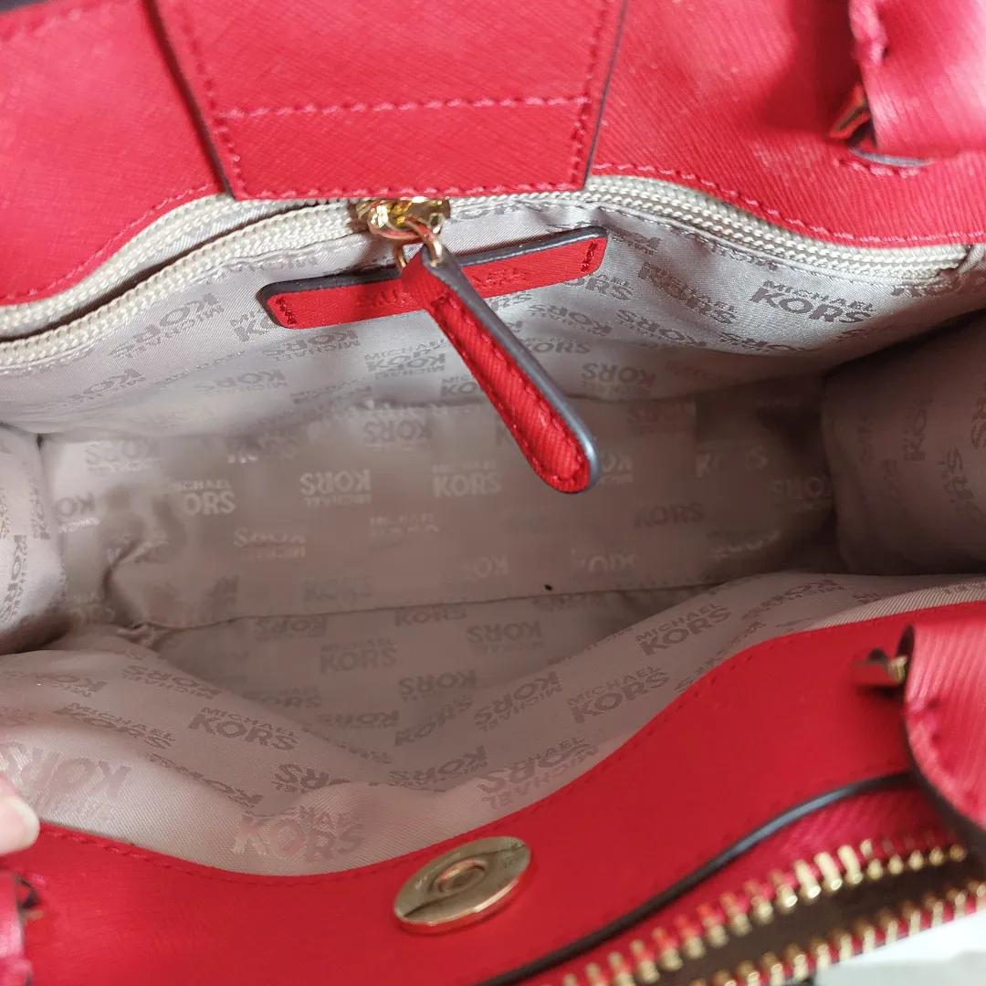 Michael Kors Red Leather Karla East West Satchel | Gently Used |