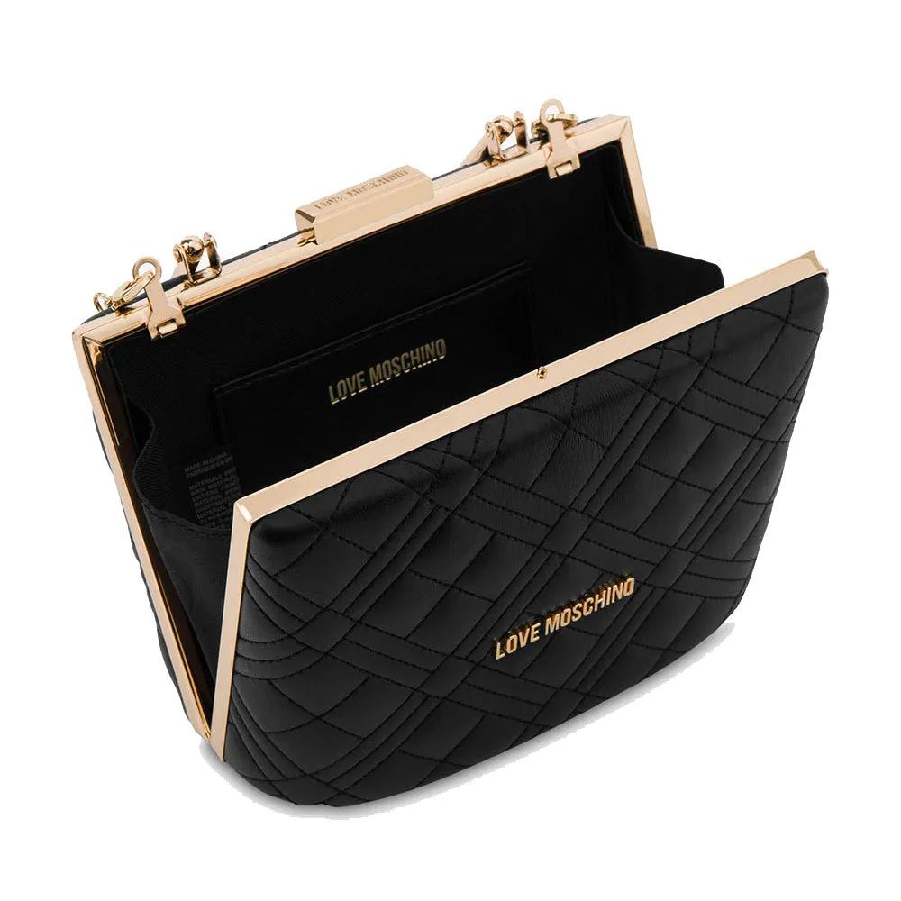 Mini Bag Donna Trapuntata LOVE MOSCHINO linea Metal Handle Nero