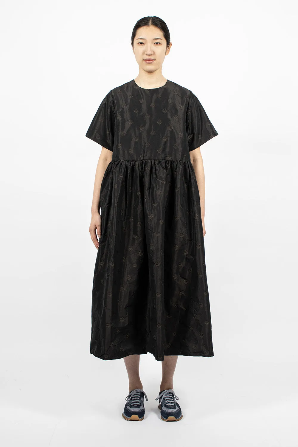 Mumu Dress Black Flower Jacquard