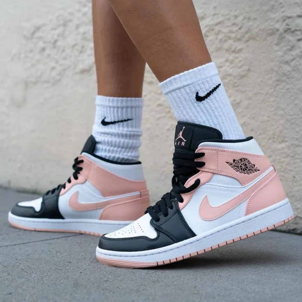 Nike Air Jordan 1 Mid Crimson Tint Toe (GS) Women's