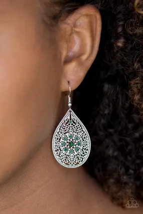 Paparazzi Dinner Party Posh Green Earrings