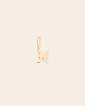 Pisces Zodiac Charm - 10k Solid Gold