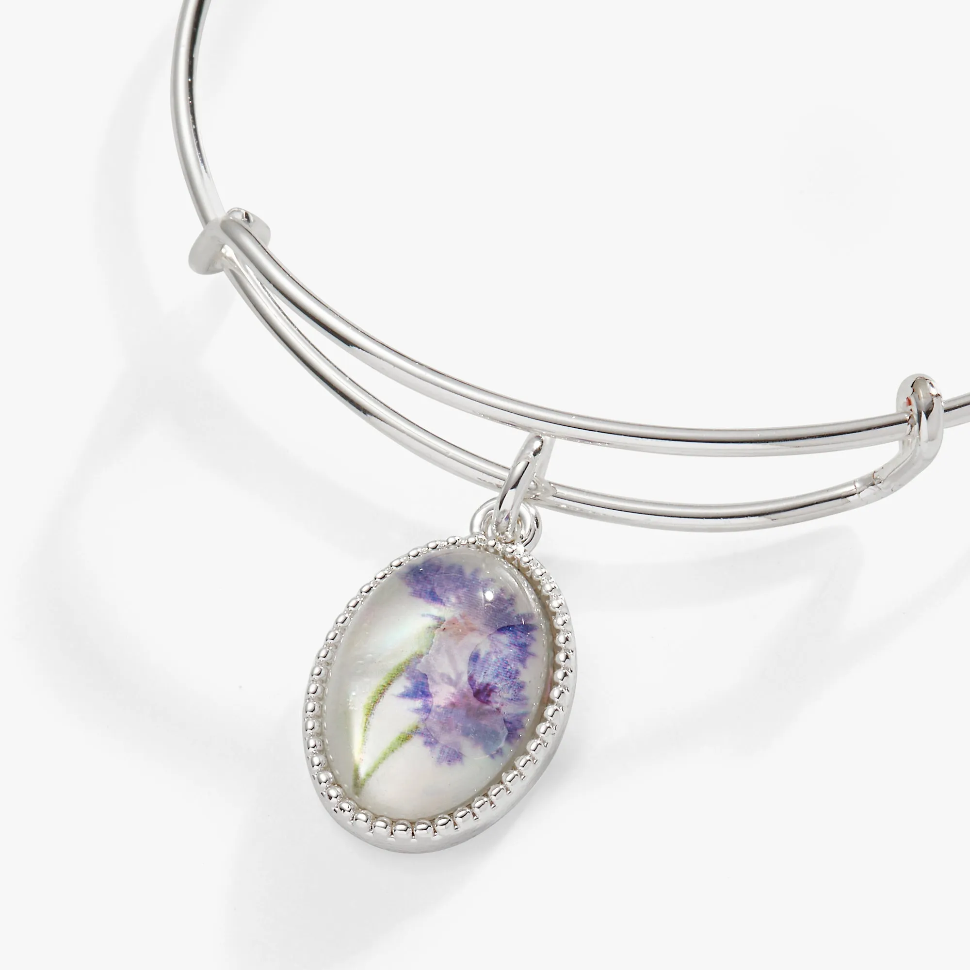 Printed Flower 'Daughter' Charm Bangle