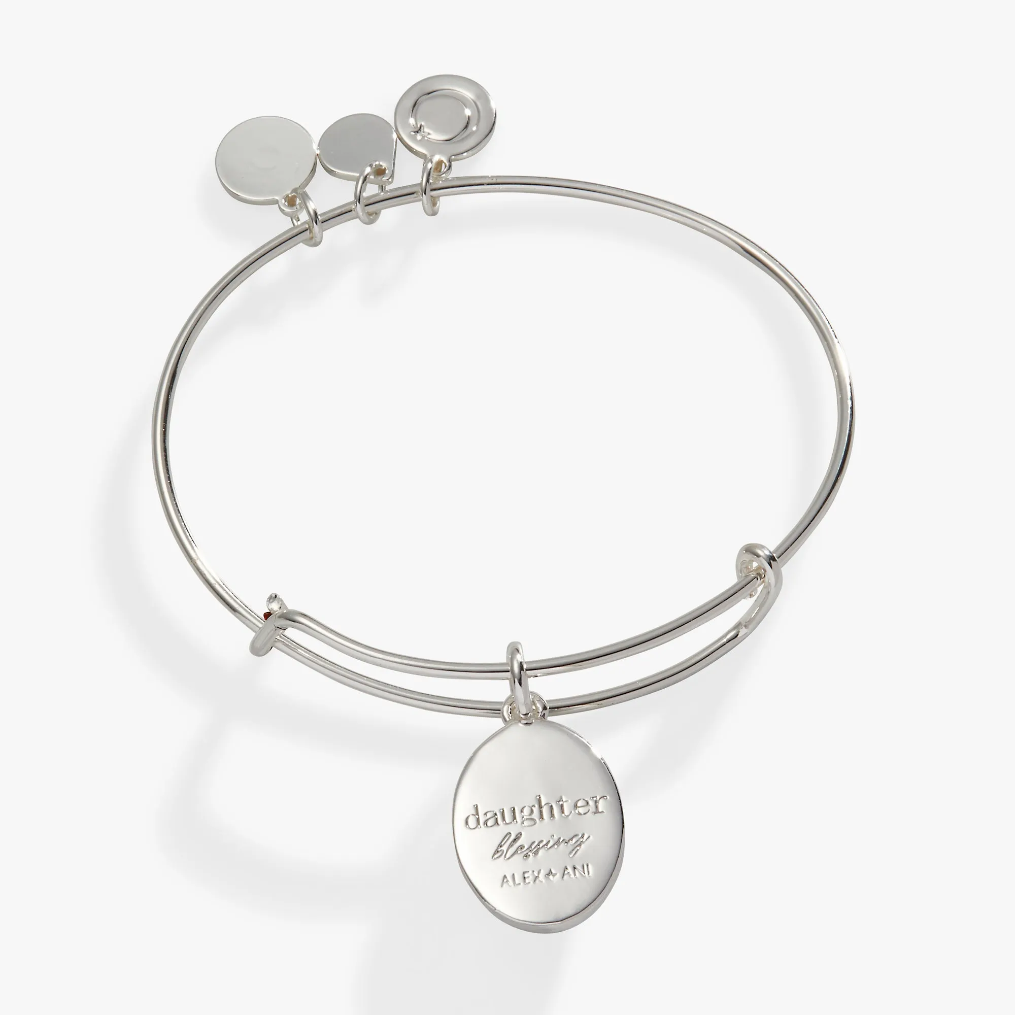 Printed Flower 'Daughter' Charm Bangle