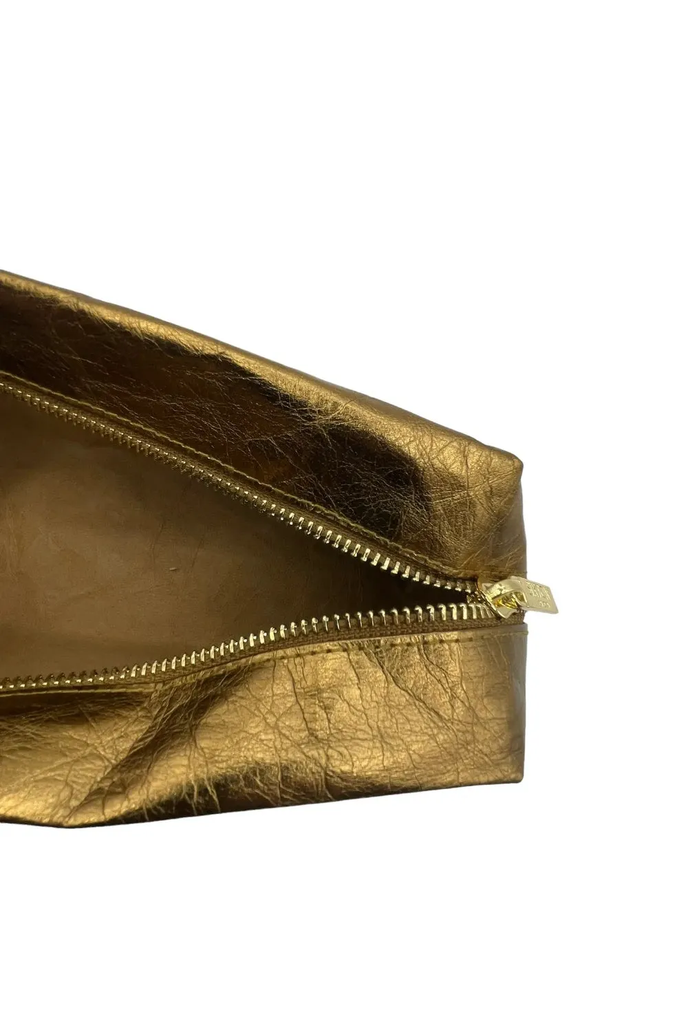 RECYLCED PAPER MAKEUP BAG BRONZE