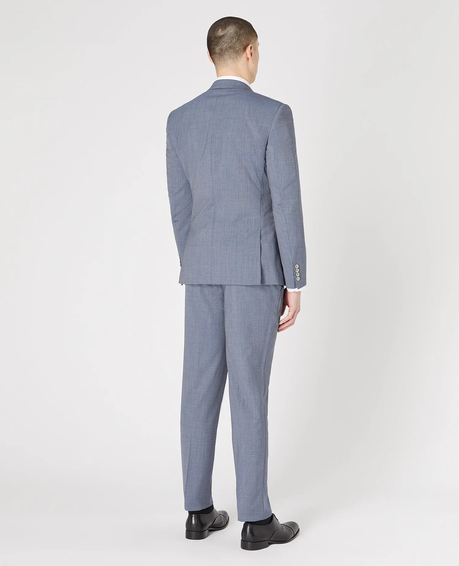 REMUS UOMO Slim Fit Wool Rich Mix & Match Check Suit/Grey Blue - New SS23