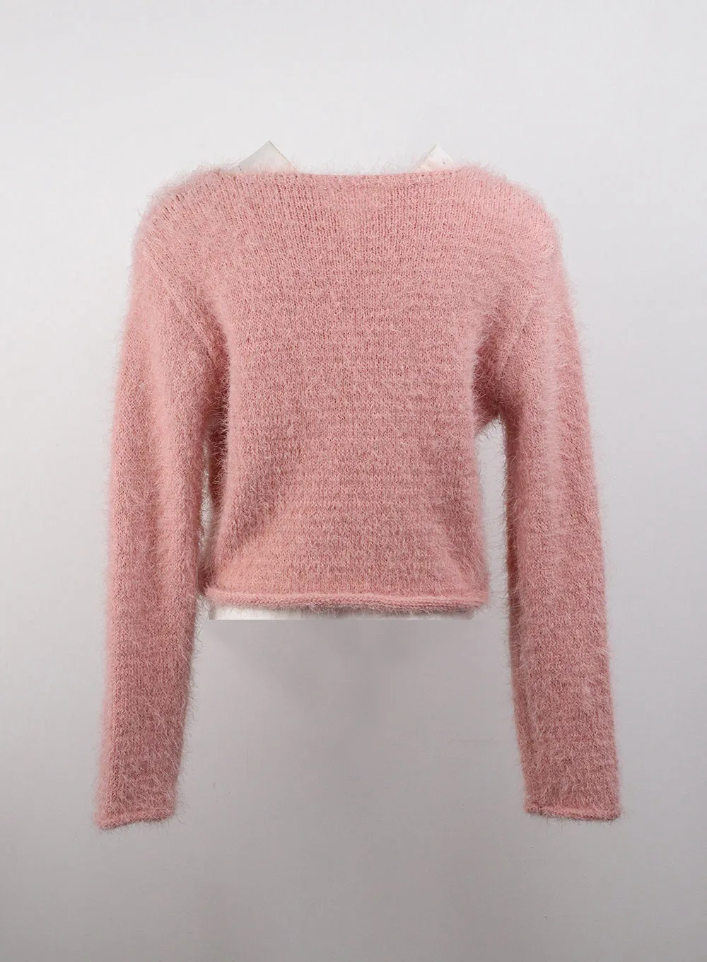 Ribbon Crop Knit Sweater CJ408