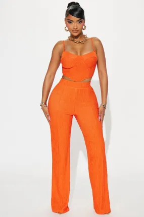 Rosabel Textured Pant Set  - Orange