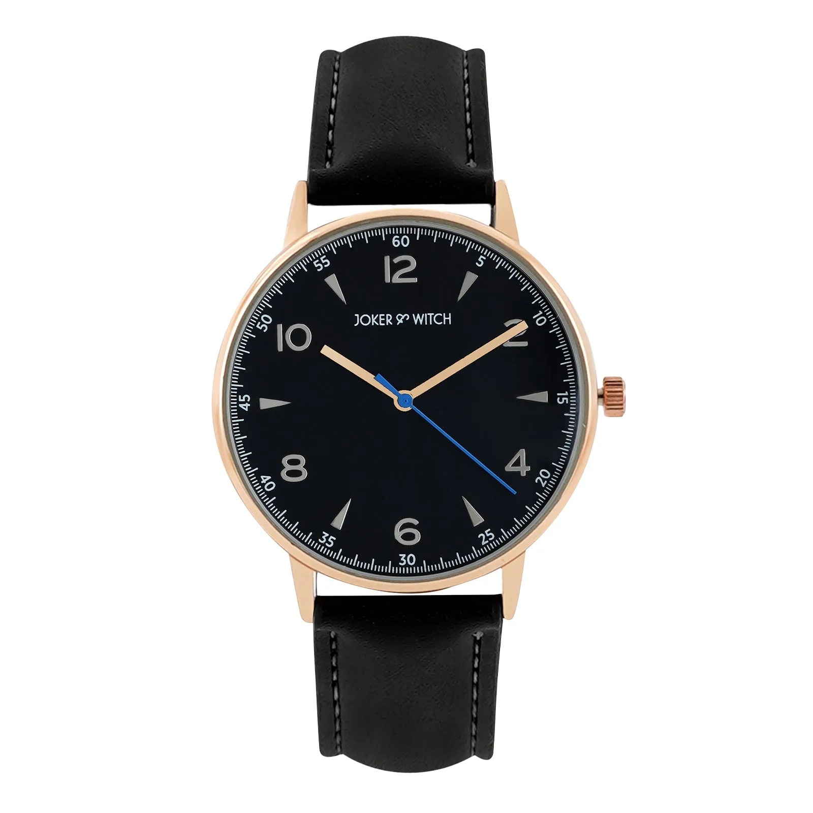 Royce All Black PU Strap Watch