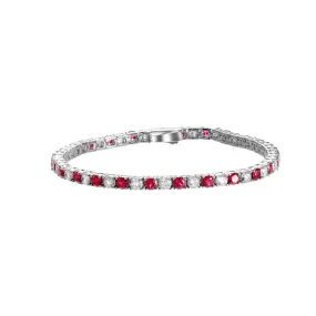 Ruby High Carbon Diamond Tennis Bracelet Silver